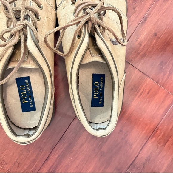 Polo Ralph Lauren Low Top  Canvas Casual Academic Work Men's Khaki Size 11D - Picture 5 of 6